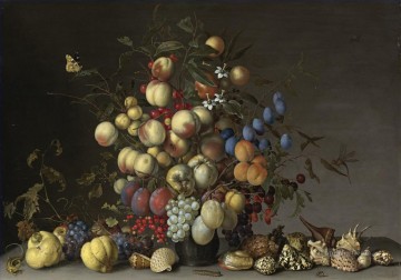 Classical Flowers Painting - Bosschaert Ambrosius CRAB APPLES AND OTHER FRUIT IN A PEWTER VASE